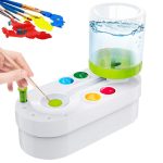HASTHIP® 2 in 1 Paint Brush Cleaner Machine with Auto Refill, Flushing Button & Water Tank - Efficient Cleaner for Oil, Acrylic and Makeup Brushes for Oil Paint Brushes, Acrylic Paint Brushes