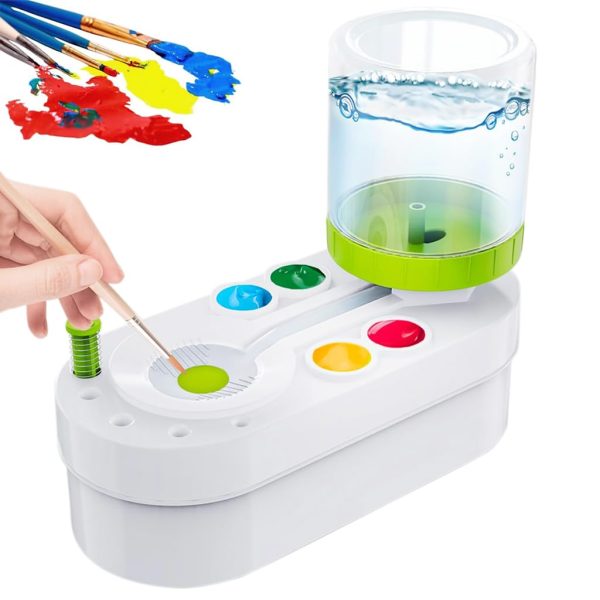 HASTHIP® 2 in 1 Paint Brush Cleaner Machine with Auto Refill, Flushing Button & Water Tank - Efficient Cleaner for Oil, Acrylic and Makeup Brushes for Oil Paint Brushes, Acrylic Paint Brushes