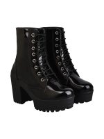 Shoetopia Women & Girls Lace Up Block Heeled Western Boots