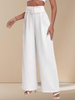 KOTTY Women's High Rise Viscose Rayon Relaxed Fit Korean Trousers - Image 4