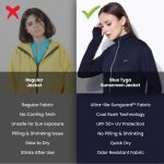 BLUETYGA SUNSCREEN JACKET Women's Travel Nylon Solid Plain Sports Summer Gym Workout Running Travel Trekking and Sunscreen jacket for Women Nylon Winter Casual Wear� - Image 5