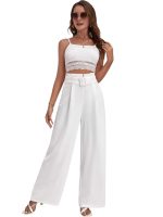 KOTTY Women's High Rise Viscose Rayon Relaxed Fit Korean Trousers
