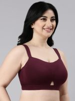 Enamor Innovations Cloudsoft Invisi Bonded Neck Women's Everyday Cotton Minimizer Bra - Padded, Wirefree, Full Coverage - A064 (Available in Plus Sizes) - Image 4