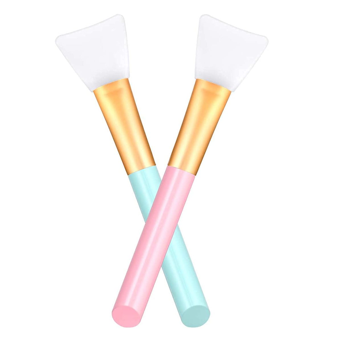 Allin Exporters Soft Silicone Facial Applicator Mask Hairless Brush with Ultrasoft Bristles - 2 Pieces (Multicolor)