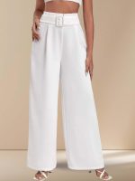 KOTTY Women's High Rise Viscose Rayon Relaxed Fit Korean Trousers - Image 9