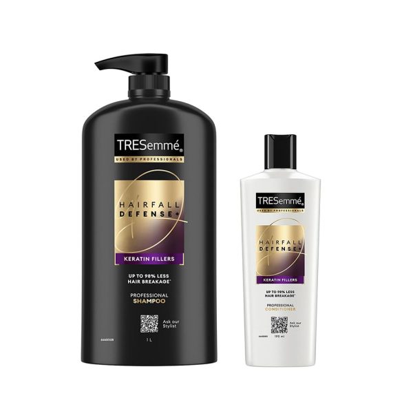 TRESemme Hair Fall Defence Shampoo 1 L & Conditioner 190 ml, With Keratin for Hair Fall Control and Longer, Stronger Hair - Anti Hairfall for Damaged Hair, For Men & Women