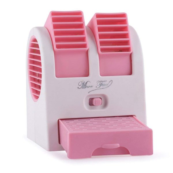 GEN Portable Mini AC USB attery Operated air conditionermini Water air Cooler oling Fan Blade Less Duel Blower with ice Chamber Perfect for Desk,Office,Study,Library,Room,Home,car,Outdoor