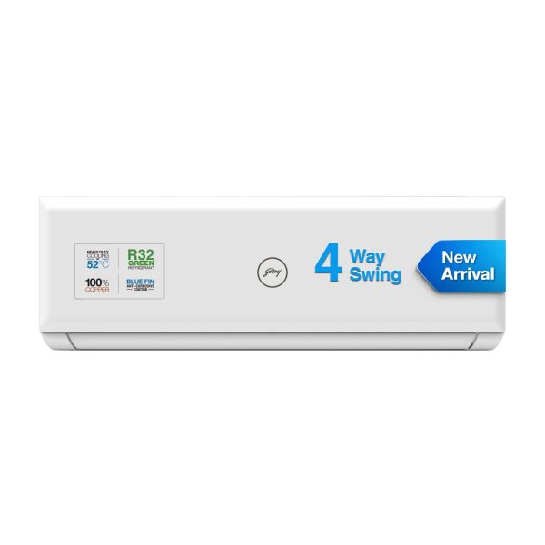 Godrej 1.5 Ton 3 Star, 4-Way Air Swing Fixed Speed Split AC (Copper, Anti-Dust Filter, AC 1.5T SFC 18PTC3-WWP, White)