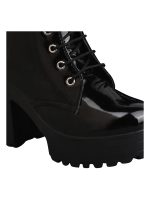 Shoetopia Women & Girls Lace Up Block Heeled Western Boots - Image 6