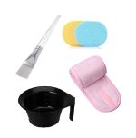 CRIYALE Facial Brush For Face Pack with Bowl, Headband & 2 Face Cleansing Sponges Cosmetic Puff Combo | Head Wrap for Face Care, Makeup Remover Sponges Reusable, Beauty Salon Spa Face Mask Bowl (5pcs) - Image 4