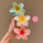 9 pcs flower claw clip hair claw clip pin clutcher accessories for women bun clutch Women Beach Vacation Bohemia Egg Flower Hair Clips Flower Large Hair Claw Hairpin Women Girls Accessories - Image 3