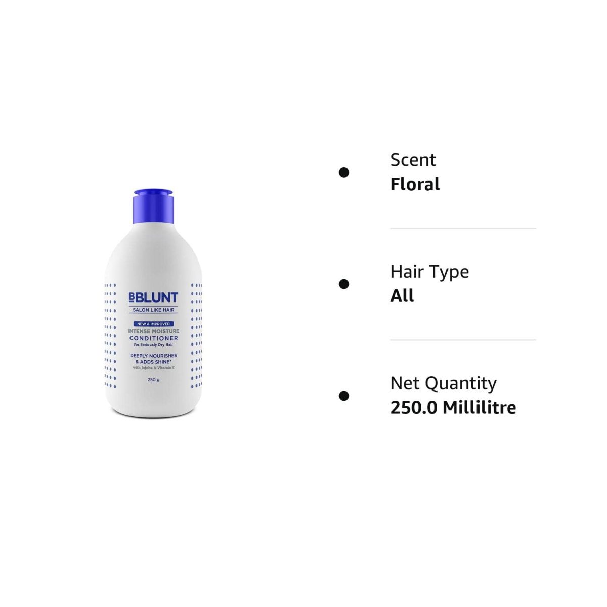 BBLUNT Intense Moisture Conditioner with Vitamin E & Jojoba for Dry & Frizzy Hair - 250 g - Image 8
