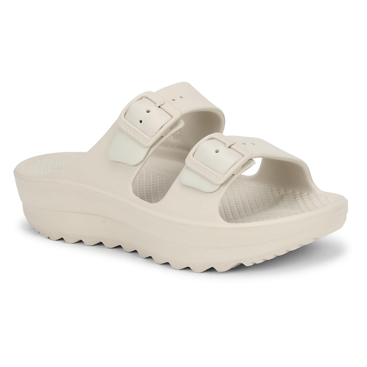 Aqualite Women's Classic Cushion Sliders/Slippers with Adjustable Buckle Strap for Adult Comfortable & LightWeight |Stylish & Anti-Skid| Waterproof & Everyday Flip Flops - Image 3