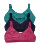 Emavic Women's Cotton Blend C-Cup Non-Padded Heavy Bust Seamless Minimizer Full Coverage Non-Wired T-Shirt Everyday Bra Combo Pack of 3