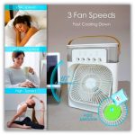 Drumstone 𝟏𝟓 𝐘𝐞𝐚𝐫𝐬 𝐖𝐚𝐫𝐫𝐚𝐧𝐭𝐲 Personal Air Cooler, Portable Air Conditioner Fan, Mini Evaporative Cooler with 7 Colors LED Light, 1/2/3 H Timer, 3 Wind Speeds and 3 Spray _Multicolor - Image 4