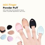 Mini Finger Makeup Puff 6 pcs Finger Makeup Beauty Blender Sponges, Mini Soft Cosmetic Finger Puff, Perfect for Foundation, BB Cushion, Cream, Concealer and Powder - Image 2