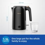 Philips Double walled electric kettle with Keep Warm function, 1.5L, 1300W, Auto shut off, 2yrs Warranty (HD9378/80) - Image 4