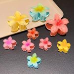 9 pcs flower claw clip hair claw clip pin clutcher accessories for women bun clutch Women Beach Vacation Bohemia Egg Flower Hair Clips Flower Large Hair Claw Hairpin Women Girls Accessories - Image 2