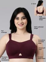 Enamor Innovations Cloudsoft Invisi Bonded Neck Women's Everyday Cotton Minimizer Bra - Padded, Wirefree, Full Coverage - A064 (Available in Plus Sizes) - Image 2