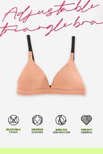 &Circus PureSoft True Fit Triangle Non Padded Bra for Women | Deep Neck Plunge Bra for Women | Triangle Low Coverage Bra for Women - Image 5
