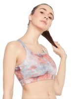 Clovia Women's Polyester Impact Padded Printed Sports Bra With Removable Cups - Image 3