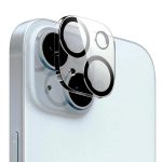 Amazon Brand - Solimo Tempered Glass Camera Lens Protector for iPhone 15 (6.1 Inch) & iPhone 15 Plus (6.7 Inch) | Anti-Scratch | Black Tempered Glass