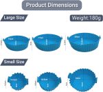 Zulay Kitchen 6 Pcs Round Reusable Non-Stick air Fryer Accessories Silicone Coating Pot Basket(Multicolor) - Image 2