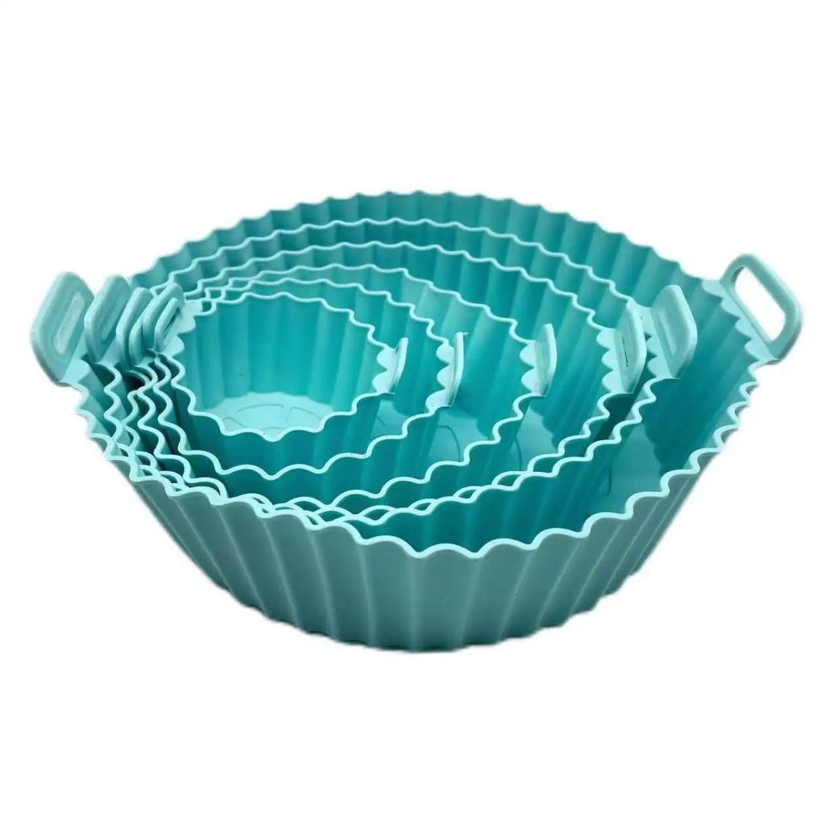 Zulay Kitchen 6 Pcs Round Reusable Non-Stick air Fryer Accessories Silicone Coating Pot Basket(Multicolor) - Image 3
