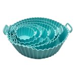 Zulay Kitchen 6 Pcs Round Reusable Non-Stick air Fryer Accessories Silicone Coating Pot Basket(Multicolor) - Image 3