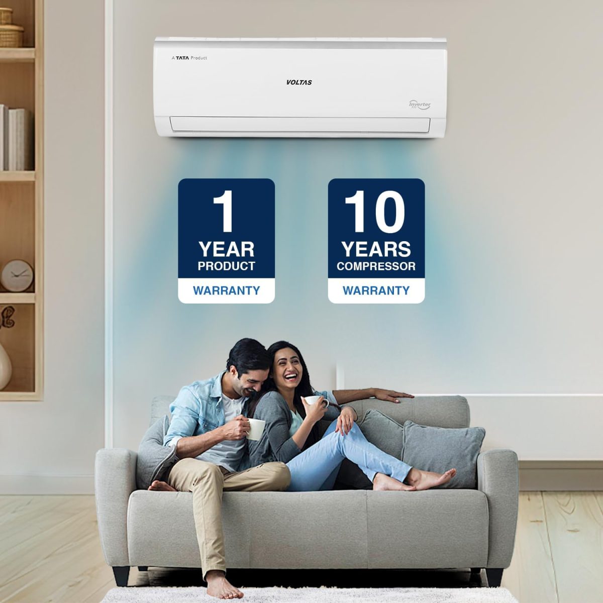 Voltas 1.5 Ton 5 Star, Adjustable Inverter Split AC(Copper, 185V VECTRA ELITE, 4-in-1 Adjustable Mode, White) - Image 6
