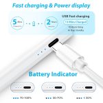KINGONE Upgraded Stylus Pen, iPad Pencil, Ultra High Precision&Sensitivity, Palm Rejection, Prevents False ON/Off Touch, Power Display, Tilt Sensitivity, Magnetic Adsorption for iPad 2018&Later, White - Image 3