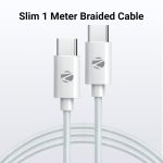 ZEBRONICS Type C to Type C Strong Braided Cable, 60W PD Fast Charging Cable, for iPhone 16 Series, 15 Series, iPad, MacBook, Samsung, Other Android Devices, Data Sync, 1M (ZEB-TT60+), White - Image 5
