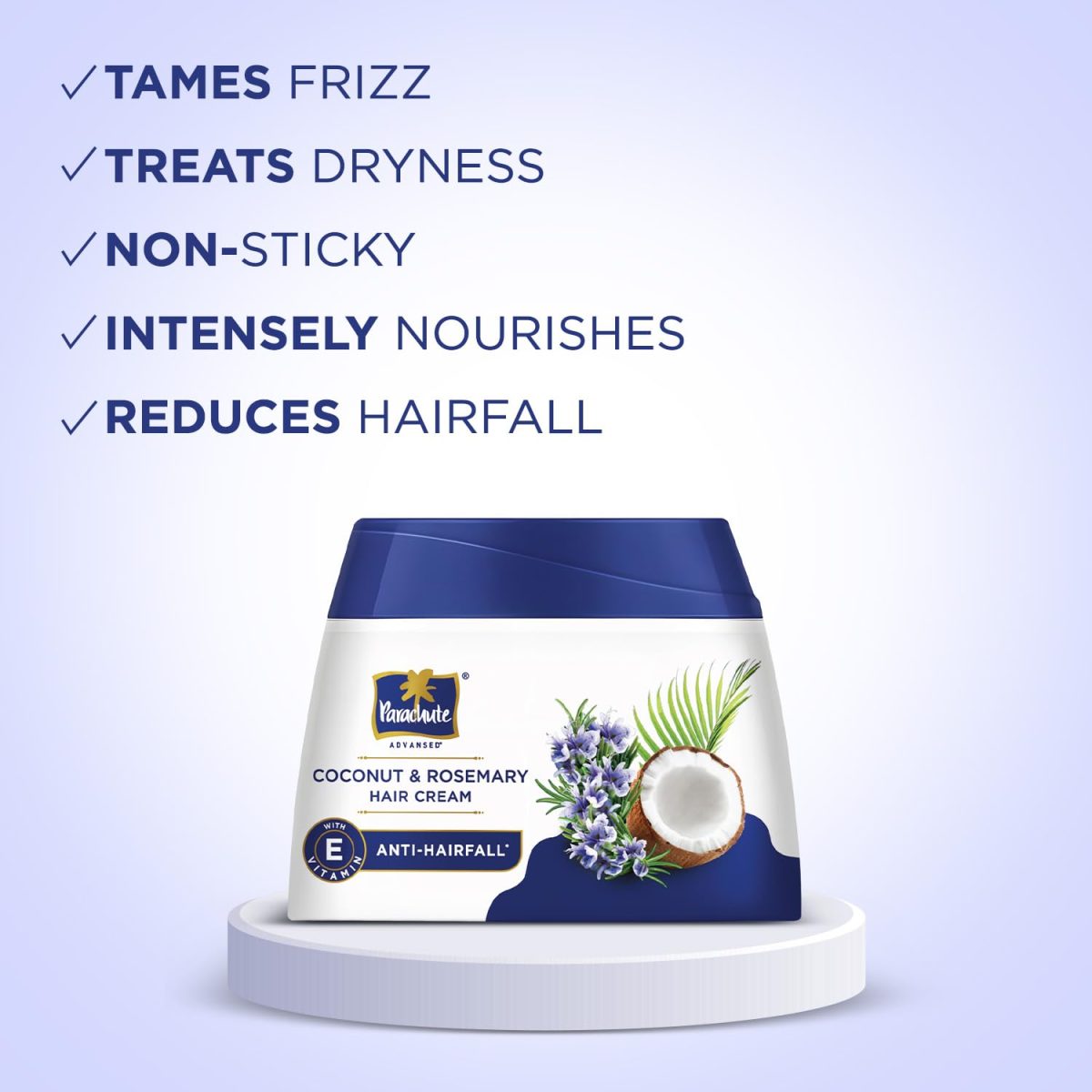 Parachute Advansed Coconut & Rosemary Hair Cream 210ml | Anti – HairFall | 10X Hair Breakage Reduction | 2X Smoother, Softer Hair | Leave-in Hair Cream | Pre Wash Hair Cream | For Men & Women - Image 6