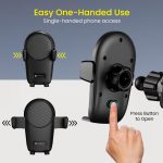 Portronics Clamp Z Car Phone Holder Stand with 360 Degree Rotation, AC Vent Mount, Strong Grip, Single Hand Use, Shockproof Build, Mobile Stand for Car (Black) - Image 6