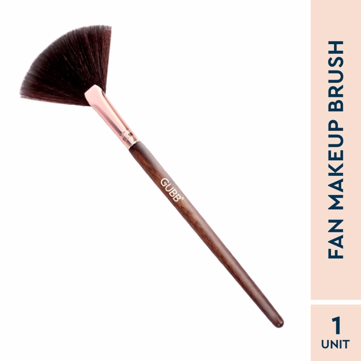 GUBB Synthetic Bristle Fan Brush - Brown - Professional Makeup Brush for Precise Highlighting, Contouring, and Blending - Soft and Luxurious Bristles for Effortless Application - Ideal for Makeup Enthusiasts and Professionals - Image 2