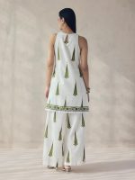 FIORRA Women's Off-White Printed Cotton Sleeveless Kurta Set - Image 2
