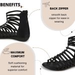 TRASE Flats Gladiator With Zip Closure For Women Sandals| Gladiator High-Tops Sandals For Women | Stylish & Comfortable | College, Office, Shopping, Outdoor & Beach Wear - Image 2