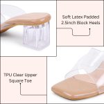 TRASE Transparent Cross Strap Block Heels for Women Stylish | Fashionable Heel Sandals for Girls | Elegant & Formal Footwear - Image 2
