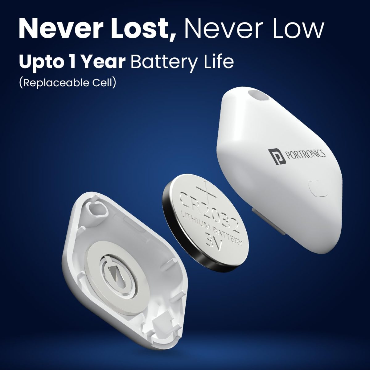 Portronics Worldtag Item Finder with Upto 1 Year Battery Life, Bluetooth Tracker,MFi Certified, Item Locater for Keys, Wallets, Luggage, Pets, Gadgets etc,Only iOS Compatible with Apple Find My App - Image 5