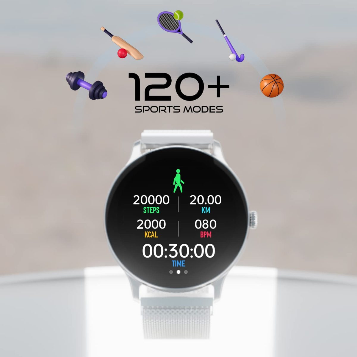 Fire-Boltt Phoenix Ultra Smart Watch 1.39 inch Bluetooth Calling, AI Voice Assistant, Metal Body with 120+ Sports Modes, SpO2, Heart Rate Monitoring (Silver SS) - Image 5