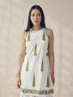 FIORRA Women's Off-White Printed Cotton Sleeveless Kurta Set - Image 6