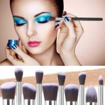 CHITROSE Synthetic Makeup Brush Set, Black/Silver, 10 Pieces Brush in 1 Pack - Image 2