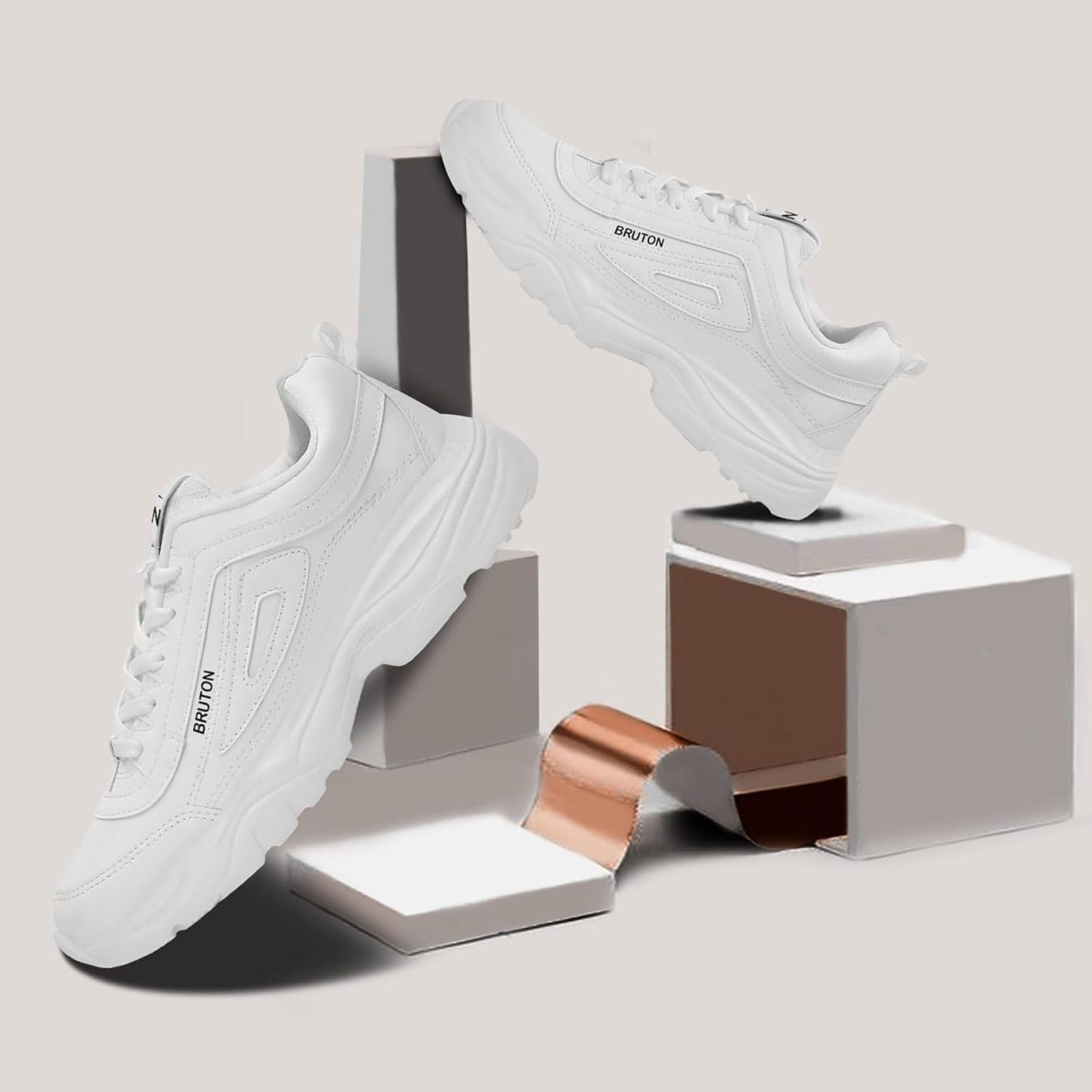 BRUTON EVA Lite Sport Shoes Running Shoes for Men- White - Image 2