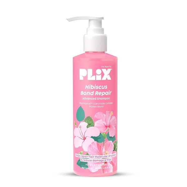 The Plant Fix Plix Hibiscus Bond Repair Advanced Shampoo For Damaged, Frizzy Hair - 200Ml | Repair Hair Molecular Structure | Fiberhance & Hibiscus Extract | Men & Women