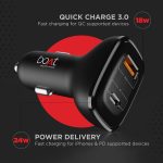 boAt Dual Port Qc-Pd 24W Fast Car Charger with 24W Fast Pd Charging & 18W Qc Charging Compatible with All Smartphones, Tablets & Laptops (Free Type C to Type C Cable), Black - Image 2