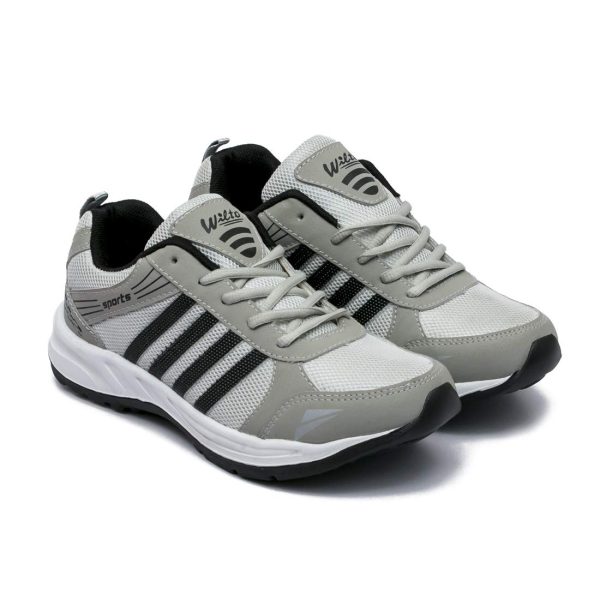 ASIAN Men's Grey Black Mesh Shoes (UK-10)
