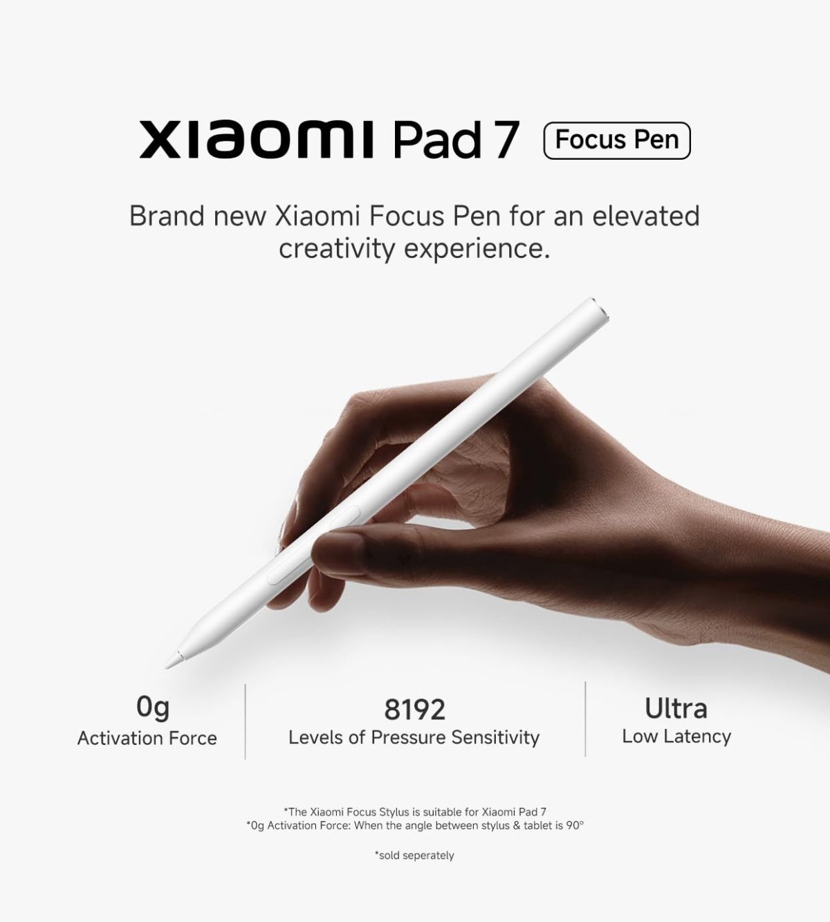 Xiaomi Focus Pen for Xiaomi Pad 7 | Pressure Sensitivity | Ultra Low Latency | 0g Activation Force - Image 2