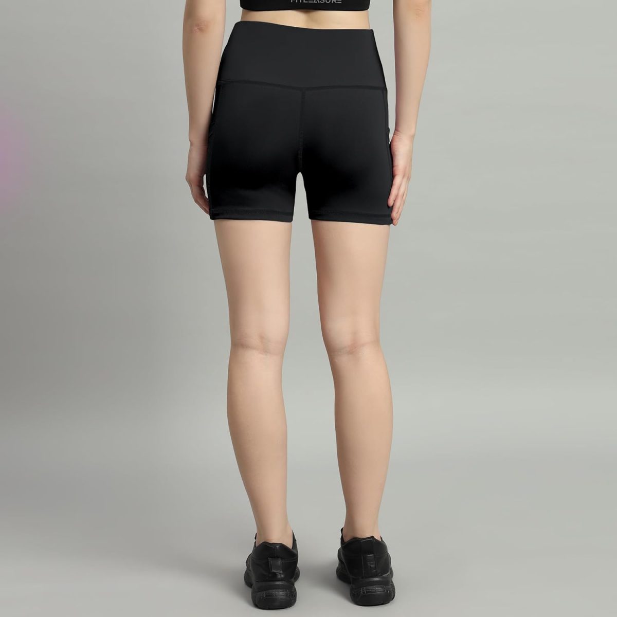 Mehrang High Waist Workout Shorts for Women, Midnight Sky, Bike Shorts with Elastic Waistband and Pockets, - Image 2