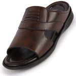 FAUSTO Men's Daily Indoor Outdoor Comfort Stitched Open Toe Slip On Slipper
