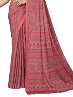SIRIL Women's Printed Silk Crepe Saree with Unstitched Blouse Piece - Image 3